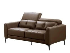 Canapé 3 Places En Cuir JASPER - Marron -Accueil-Canapé canape 358139