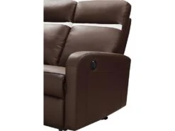 Canapé 3 Places Relax électrique En Cuir ABERDEEN - Marron Et Bande Ivoire 11 Canapé 3 Places Relax électrique En Cuir ABERDEEN - Marron Et Bande Ivoire -Accueil-Canapé canape 366615