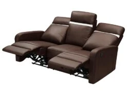 Canapé 3 Places Relax électrique En Cuir ABERDEEN - Marron Et Bande Ivoire 8 Canapé 3 Places Relax électrique En Cuir ABERDEEN - Marron Et Bande Ivoire -Accueil-Canapé canape 366623