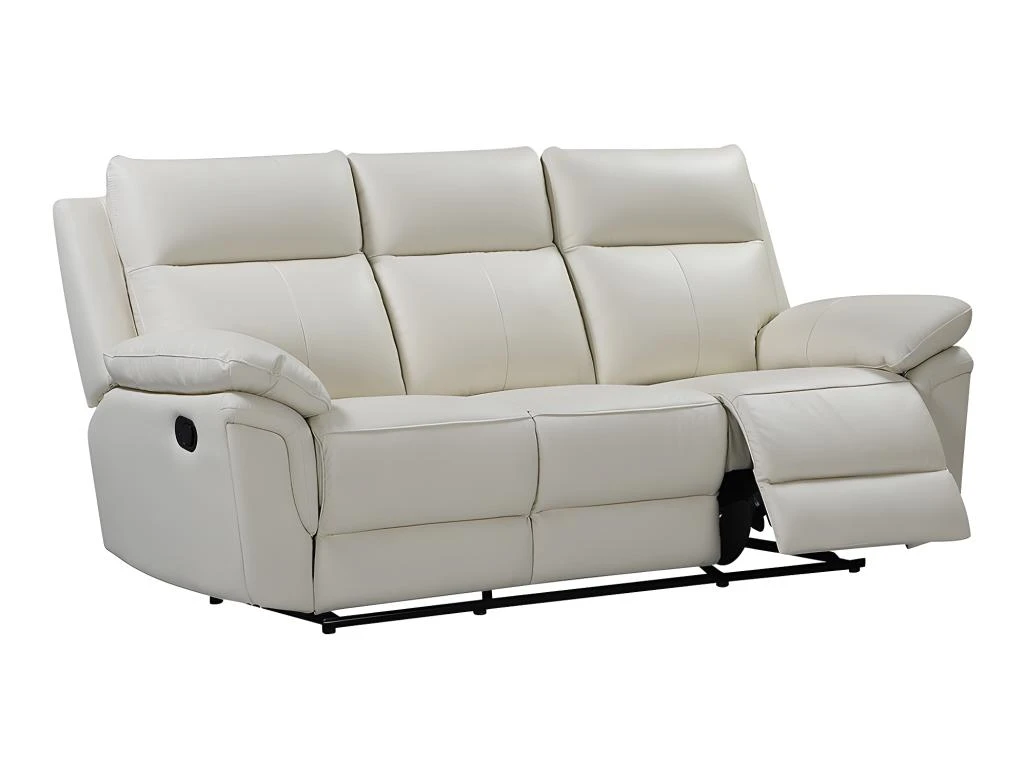 Canapé 3 Places Relax En Cuir De Buffle PAKITA - Ivoire 9 Canapé 3 Places Relax En Cuir De Buffle PAKITA - Ivoire – Image 7