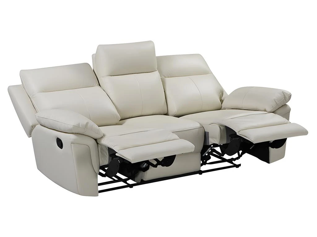 Canapé 3 Places Relax En Cuir De Buffle PAKITA - Ivoire 7 Canapé 3 Places Relax En Cuir De Buffle PAKITA - Ivoire – Image 5