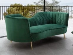 Canapé 3 Places En Velours ADELE - Vert Foncé De Pascal Morabito