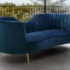 Canapé 3 Places En Velours ADELE - Bleu Nuit De Pascal Morabito