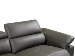 Canapé D'angle Relax électrique En Cuir PASCALINE - Anthracite - Angle Gauche -Accueil-Canapé canape 380411