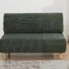 Canapé 2 Places Convertible En Velours Côtelé PALULA - Vert Foncé