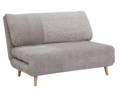 Canapé 2 Places Convertible En Velours Côtelé PALULA - Gris Clair -Accueil-Canapé canape 380783