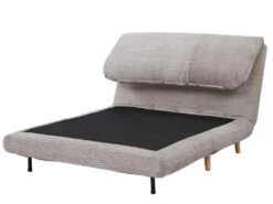 Canapé 2 Places Convertible En Velours Côtelé PALULA - Gris Clair -Accueil-Canapé canape 380785