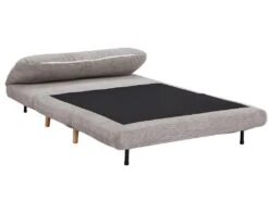 Canapé 2 Places Convertible En Velours Côtelé PALULA - Gris Clair -Accueil-Canapé canape 380789