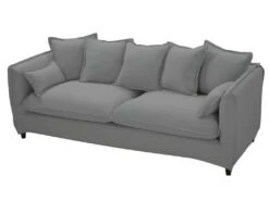 Canapé 3 Places En Tissu RAMSES - Gris -Accueil-Canapé canape 383889