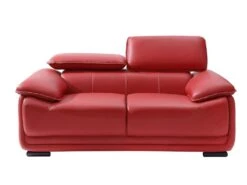 Canapé 2 Places En Cuir MACELO - Rouge -Accueil-Canapé canape 387611