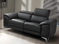 Canapé 2 Places Relax électrique En Cuir FRANSKA - Noir 8 Canapé 2 Places Relax électrique En Cuir FRANSKA - Noir -Accueil-Canapé canape 389887