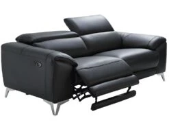 Canapé 3 Places Relax électrique En Cuir FRANSKA - Noir -Accueil-Canapé canape 389895