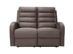 Canapé 2 Places Relax En Tissu GIORGIA - Marron -Accueil-Canapé canape 391847