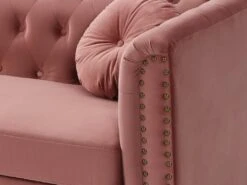 Canapé 2 Places En Velours TURNER - Vieux Rose -Accueil-Canapé canape 393141