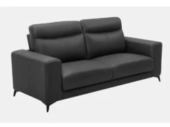 Canapé 3 Places En Cuir MONTANER - Noir -Accueil-Canapé canape 394561