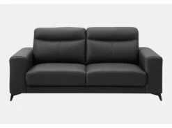 Canapé 3 Places En Cuir MONTANER - Noir -Accueil-Canapé canape 394563