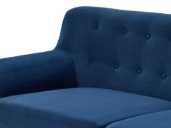 Canapé 2 Places En Velours Bleu Nuit SERTI II -Accueil-Canapé canape 3956673