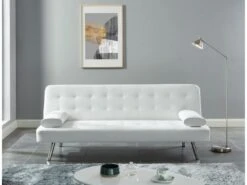 Canapé Convertible Clic-clac En Simili MICHELLE II - Blanc