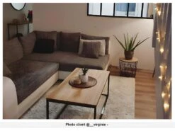 Canapé D'angle Convertible Tissu Et Simili KUOPIO - Gris Et Noir - Angle Droit -Accueil-Canapé canape 406209