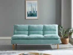 Canapé 3 Places Convertible Clic-clac En Tissu CHARLISE - Vert D'eau -Accueil-Canapé canape 406753