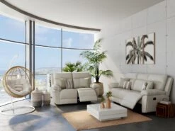 Canapé 3 Places Relax En Cuir De Buffle PAKITA - Ivoire