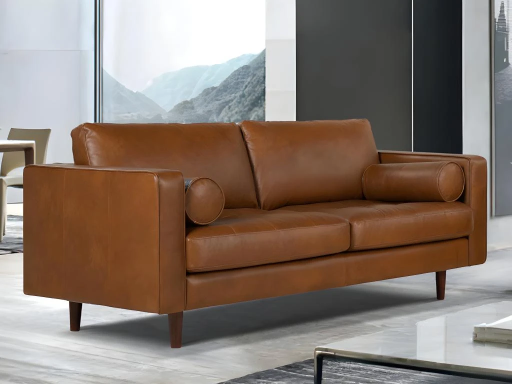 Canapé 2 Places 100% Cuir Supérieur VLADIMIR - Marron Vintage 3 Canapé 2 Places 100% Cuir Supérieur VLADIMIR - Marron Vintage