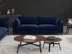 Canapé 3 Places KESTREL En Velours - Bleu Nuit De Pascal Morabito -Accueil-Canapé canape 440383