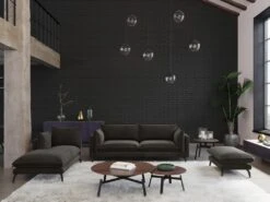 Canapé 3 Places KESTREL En Velours - Anthracite De Pascal Morabito