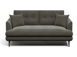 Canapé 2 Places En Velours GANESH - Anthracite -Accueil-Canapé canape 443329