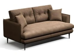 Canapé 2 Places GANESH En Microfibre Aspect Cuir Vieilli -Accueil-Canapé canape 443351