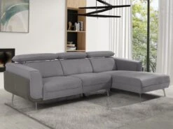 Canapé D'angle Fixe ALSENO - Gris - Angle Droit -Accueil-Canapé canape 444323