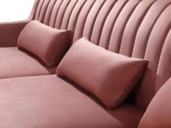 Canapé D'angle MEYREUIL En Velours - Vieux Rose - Angle Gauche -Accueil-Canapé canape 448955