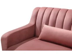 Canapé D'angle MEYREUIL En Velours - Vieux Rose - Angle Droit -Accueil-Canapé canape 448969