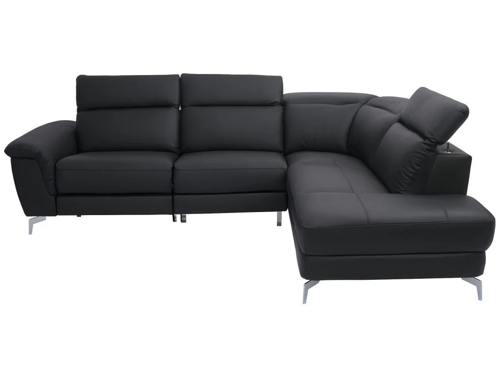 Canapé D'angle Relax électrique En Cuir OLBIA - Noir - Angle Droit 7 Canapé D'angle Relax électrique En Cuir OLBIA - Noir - Angle Droit – Image 5