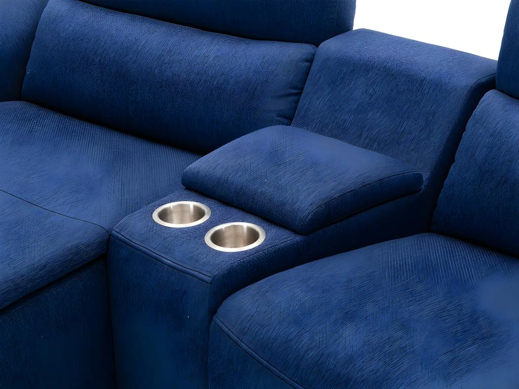 Canapé D'angle Relax électrique En Tissu EIVOR - Bleu - Angle Gauche 8 Canapé D'angle Relax électrique En Tissu EIVOR - Bleu - Angle Gauche – Image 6