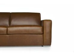 Canapé 3 Places Convertible Express 100% Cuir De Buffle Vintage Caramel Matelas 14cm DELECTEA II -Accueil-Canapé canape 474093