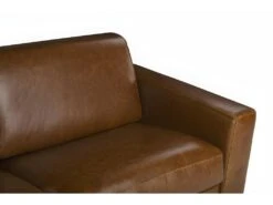 Canapé 3 Places Convertible Express 100% Cuir De Buffle Vintage Caramel Matelas 14cm DELECTEA II -Accueil-Canapé canape 474095