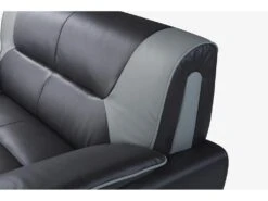 Canapé 2 Places En Simili NIGEL - Bicolore Noir Et Gris -Accueil-Canapé canape 474487