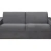 Canapé 4 Places Convertible Express En Velours CALITO -Anthracite - Couchage Lattes Larges 160 Cm - Matelas 22 Cm Avec Mémoire De Forme DUNLOPILLO