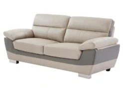 Canapé 3 Places En Cuir FRANCESCA - Taupe -Accueil-Canapé canape 479619