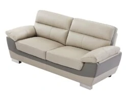 Canapé 3 Places En Cuir FRANCESCA - Taupe -Accueil-Canapé canape 479621