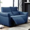 Canapé 2 Places Relax électrique En Tissu RAGNAR - Bleu -Accueil-Canapé canape 480673