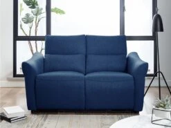 Canapé 2 Places Relax électrique En Tissu RAGNAR - Bleu -Accueil-Canapé canape 480675