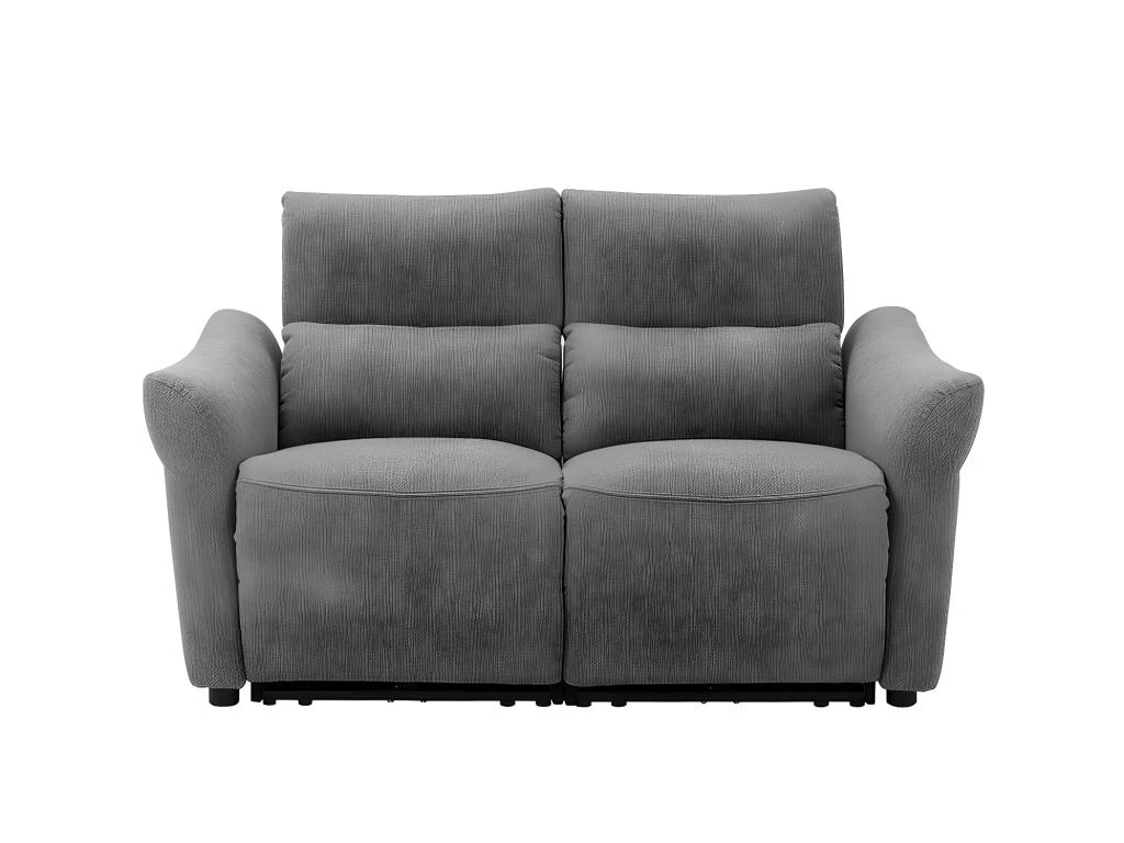 Canapé 2 Places Relax électrique En Tissu RAGNAR - Gris 6 Canapé 2 Places Relax électrique En Tissu RAGNAR - Gris – Image 4
