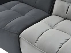 Canapé D'angle Relax électrique Modulable En Velours Gris Clair Et Anthracite ALFORD -Accueil-Canapé canape 481305