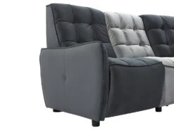 Canapé D'angle Relax électrique Modulable En Velours Gris Clair Et Anthracite ALFORD -Accueil-Canapé canape 481307