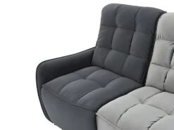 Canapé D'angle Relax électrique Modulable En Velours Gris Clair Et Anthracite ALFORD -Accueil-Canapé canape 481309