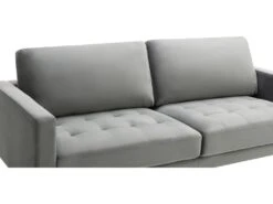 Canapé 3 Places En Velours Gris ESTELA -Accueil-Canapé canape 4837553