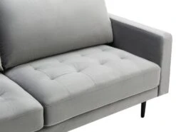 Canapé 3 Places En Velours Gris ESTELA -Accueil-Canapé canape 4837563