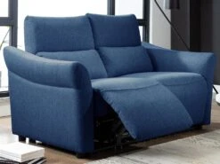 Canapé 2 Places Relax électrique En Tissu RAGNAR - Bleu -Accueil-Canapé canape 485501